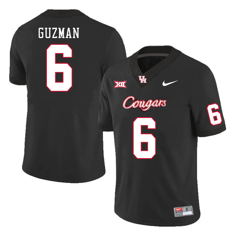 Houston Cougars #6 Noah Guzman College Football Jerseys Stitched Sale-Black